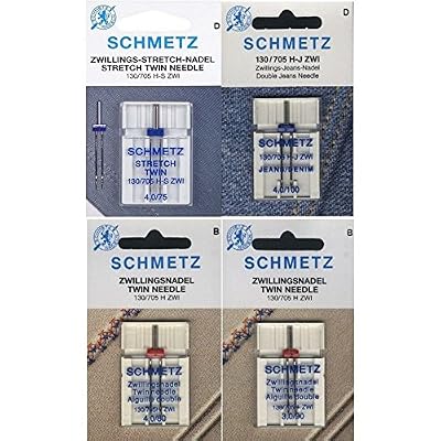 Schmetz Aiguille Assortiment Twin stretch/jeans Twin/universelle Twin/Système 130/705H/4 Aiguilles