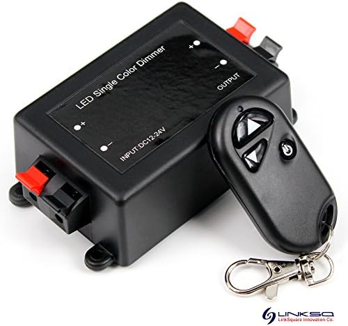 LinkSquare 3 Key RF Remote Control + DC 12V / 24V 8A 192W RF Controller Dimmer for 5050 3528 5630 2835 Single Colour (Monochrome) SMD LED Flexible Lamp Light Fairy Strip