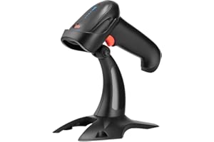 Tera Pro 2D Wireless Barcode Scanner, Bluetooth QR Code Reader with Stand, 2200mAh Fast and Precise Scanning, HW0002, Black