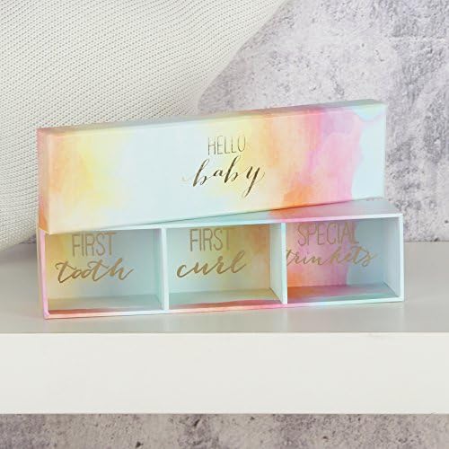 Unisex Baby Keepsake Box Gift - First Tooth, Curl and Special Trinkets Set