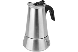 HOME SOLAZZIA Cafetera acero inoxidable inducción 12 Tazas 600ML Cafetera para expresso Apta para todo tipo de cocinas Cafeteras Vitrocerámica, Inducción, Gas