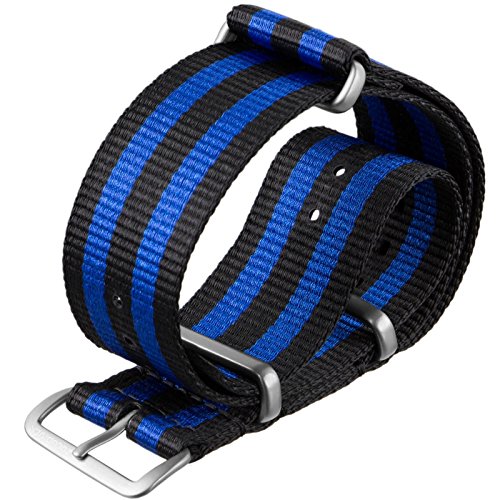 G10 NATO ZULUDIVER Blue Bond Uhrenarmband, Schwarz/Blau gestreift, Satin Schlieen 20mm G10 NATO ZULUDIVER Blue Bond Uhrenarmband, Schwarz/Blau gestreift, Satin Schlieen 20mm