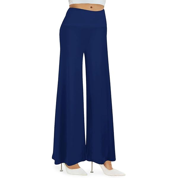 Pantaloni Palazzo A Gamba Larga Per Donna – Morbidi, Elastico In Vita E Con Tasche, Perfetti Per Viaggi E Spiaggia - copertina