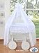 My Sweet Baby Deluxe Drape Wicker Crib Bellamy (White Lace)