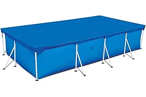 CACACOOK Bâche de piscine rectangulaire, couverture de piscine épaisse, résistante à la poussière et à la pluie pour piscine hors sol