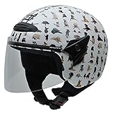 ECE/UN R22.05 NZI 050269G709 Helix Jr Graphics Bestfriends Casco de Moto, Diseño de Animales, Talla 52-53 (L)