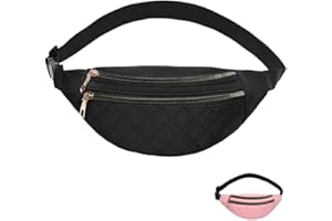 YALUCKY Fanny Pack Sac Banane Femme à la Mode avec Sangles réglables, imperméable pour Les Voyages de Fitness Randonnée à Pied à vélo, Sacs à bandoulière en Plein air (Noir)