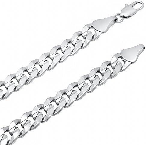 SEJIN WG1208 W:12mm 18K White Gold Plated Bracelet | Glistening silver | White Gold Chain | Father's Day Gift | Dad Gift | Fashion necklace | Christmas | Xmas | Birthday Gift (9)