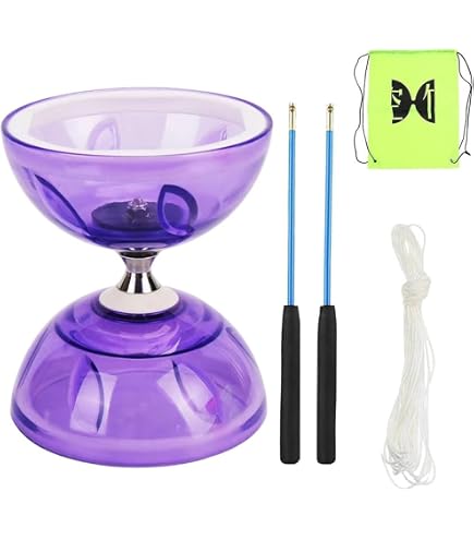 LED Diabolo Tripler Roulement à Billes Kit Jonglerie - Lumineux Diabolo pour Débutants & Professionnels | Cirque Jeu Accessoires pour les Enfants