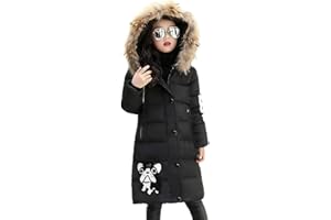 Tilozs Winterjacke Mädchen Wintermantel Warme Parka Stepp Mantel Länge Winter Jacke mit Fellkapuze Kinder Dicke Outdoorjacke