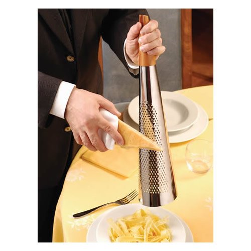 Alessi „TODO“ Riesengroße Reibe für Käse und Muskatnuß aus Edelstahl und Holz - 7