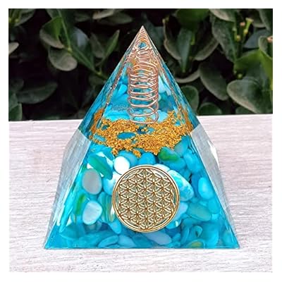 Ycyingcheng Pyramid Ogan Crystal Energy Tower Nature Reiki Chakra Crushed Stone, Natural Pyramid Ogan Crystal Energy Tower Energy Healing Reiki Chakra Crushed Stone Jewelry Home Office, 6cm