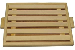 MOTTINOX Tagliere per Pane in Legno con GRIGLIA 38,5X25X2,2CM
