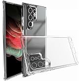 Ehr. Samsung Galaxy S22 Ultra Uyumlu Kamera Korumalı Darbe &Ouml;nleyici Ultra Slim TPU Şeffaf Silikon Kılıf (Şeffaf, Samsung Gala