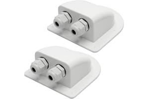 GOIYZTTR 2 Pezzi Passacavo Solare Impermeabile IP68 Pressacavo Solare Ingresso Cavo Bianco ABS Doppio Entrata del Cavo per Camper e Caravan Pannello Solare