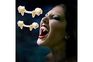 KEEPLUS 2PCS Einziehbare Vampirzähne,Vampir Fangs Vampire ZäHne Ausfahre,Retractable Vampire Fangs Horror Party Vampirzähne,Einziehbare Vampirzähne zum Ausfahren Halloween Zähne Werwolf Cosplay Hosenträger