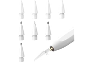 SMOMEND 8 PCS Applicabile a Punte Apple Pencil, Punte per Matite Aggiornate per 2a Generazione, 0,78 mm, Controllo Preciso, Materiale Resistente, Bianco