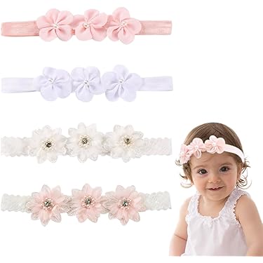 Agirlvct Stirnbänder Set – 7 Stück, Mit Blumen & Perlen, Rutschfest, Für Frauen & Mädchen