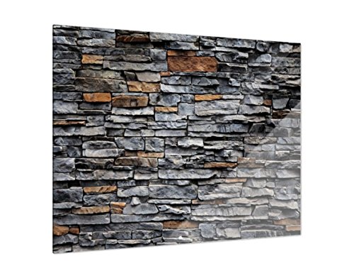 Preisvergleich Produktbild Klebefieber Spritzschutz Steinmauer - anthrazit B x H: 60cm x 40cm
