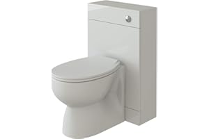 VeeBath Sphinx 500 x 200 WC and Back to Wall Toilet, Soft Close Toilet Seat, Concealed Cistern for Bathroom- Gloss White (Flat Pack)