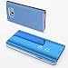 Produktbild HUDDU Schutzhülle für Samsung Galaxy A5 2017 Spiegel Hülle Blau Flip Ledertasche im Bookstyle Slim Handyhülle Leder Tasche Clear Wallet Case Cover Build-in Stand Brieftasche Etui Handytaschen Überzug Mirror Hardcase für Samsung Galaxy A5 2017 Klapphülle