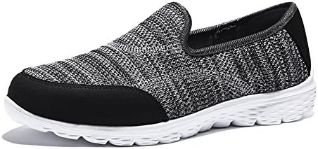 HQUEC Womens Lightweight Mesh Trainers Slip On Gym Sports Walking Running Shoes Grey UK6.5