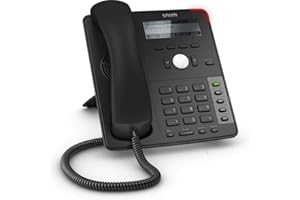 Snom D712 Téléphone IP, téléphone de bureau SIP (B / W affichage à quatre lignes avec rétro-éclairage, 5 touches de fonction programmables avec LED), noir, 00004353