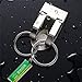 Produktbild XiaoGao_ Edelstahl Doppel-Ring Schlüsselanhänger Herren Auto Taille kreative Keychain Schlüsselanhänger Keyring,B8802