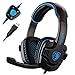Produktbild Sades SA-901 7.1-Kanal-Stereo-Headset mit USB-Stecker PC-Gaming Kopfhörer mit Mikrofon und Weichen Ohrpolstern Verkabelt 3m Kabel - Für Film, Chat, Musik - Blau