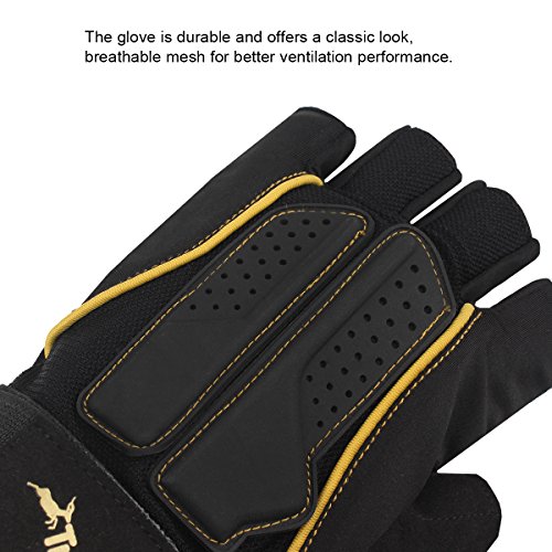 Atmungsaktivem & Ultraleicht Fitness Handschuhe, Mehrfarbig Linie, Microfiber Material und Safe Geleinlage Silica Palm Fingerlos Trainingshandschuhe mit Adjustable Handgelenkstütze, TRIDEER Fitness Krafttraining Gewichtheben Bodybuilding Exercise Gloves für Damen Herren Frauen Manner(Golden Rosa und Lila) - 6