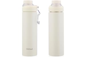 Autsel 650ml/20oz Stainless Steel Water Bottle with Handle Insulated Sports Bottle Leakproof Metal Water Bottles Keep Drinks Hot Cold for Bike Camping Sports Gym