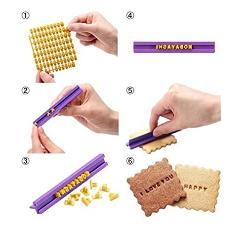 HENGSONG DIY Fondant Werkzeug, Alphabet Buchstaben Anzahl Cookies Keks Torten Gebäck Stempel Embosser Prägestempel Ausstecher - 4