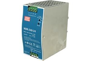 MEAN WELL NDR 240-24 | NDR-240-24 | MEANWELL Power Supply, 90-264VAC Input, 1 Phase, 24VDC Output, 10A, 240W, DIN Rail Mount