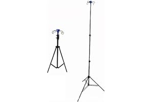 GAVALE Support De Perfusion Médical Portable, Potences pour Intraveineuse Pliable avec 4 Crochets en Alliage D'aluminium Support À Perfusione pour Personnes Âgées, Hôpital Et Clinique