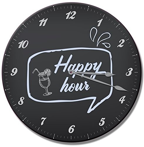 Glas Wanduhr ' Happy Hour ' 32 cm