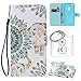 Produktbild für Huawei P8 Lite 2017 Hülle Brieftasche Schutzhülle, Malerei PU Lederhülle Flip Hülle im Bookstyle Cover Schale Stand Ständer Etui Karten Slot Schutzhülle Tasche Wallet Case für Huawei P8 Lite 2017 +Schlüsselanhänger (W) (6)