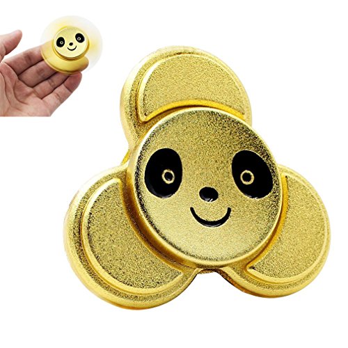 Metal Prime Spinner Fidget Hand Finger Spinner Gold [Panda Design] EDC ADHD Focus Toy Stress Reducer Gift for Kids & Adults (Gold)