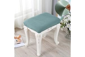 AQIGR 2/4 Pack Elastic Rectangle Bar Stool Covers Stretch Vanity Stool Cover Jacquard Chair Seat Slipcovers Counter Stool Cover Saddle Seat Covers Washable for Wooden Metal Bench