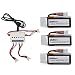 Produktbild Togather® UDI U818A-WIFI U845 U845-WIFI RC Quadcopter Ersatzteile 3Pcs 3,7V 350mAh Akku + 3 in 1 Ladegerät + 3PCS Ladekabel Ersatz für Drone