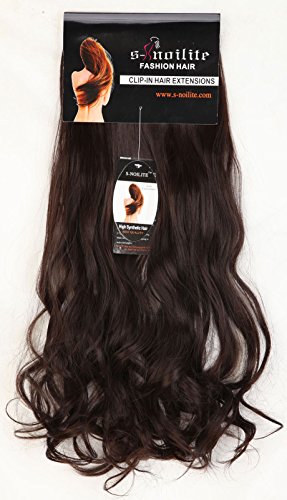 S-noilite® 60cm 8 teiliges SET Clip In Hair Extensions Haarverlängerung Full Head Haarteil Haarverdichtung (Dunkelbraun) - 2
