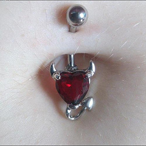 Bauchnabel Piercing Teufel Hörner Rot Bauchnabelpiercing Bananabell Chirurgisches Stahl - 6