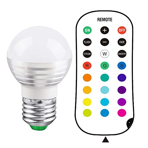 NNIUK 1 x E27 3W Vite LED Bulb 16 Cambia colore dimmerabile con telecomando
