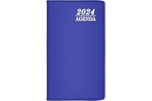 POWERSELL SRLS Diario 2024 – Agenda 2024 Settimanale Formato Pocket 10x18 cm - Copertina Morbida Similpelle – Agendina da Borsa Verticale, con Calendario, Planner, Convertitore Misure (2024 BLU)