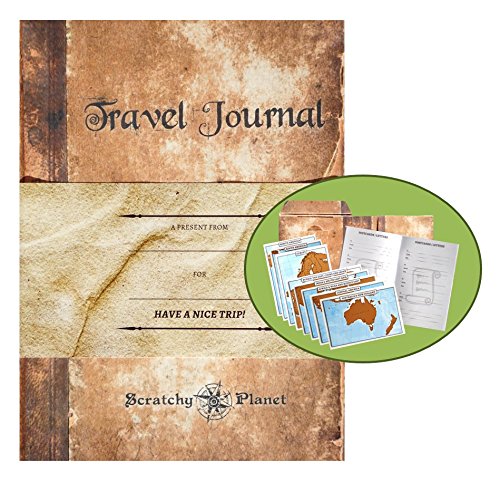 Scratchy Planet Travel Journal – Reisetagebuch für Reisenotizen, inklusive acht Landkarten zum Rubbeln, Weltkarte zu freikratzen