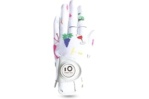 FINGER TEN Gants De Golf Femme Main Gauche Droite Motif imprimé poignée Marqueur De Balle Pack， Gant Durable Respirant Doux Taille S M L XL Sport