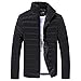 Produktbild Daunenjacke FORH Herren stehkragen Sweatjacke Warm Zipper Dicke Baumwolle Winterjacke Klassisch simple Parkajacke Steppjacke Winddicht Umhangjacke Trenchjacke (M, Schwarz)