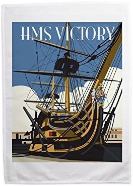 Dave Thompson Hms Victory Portsmouth' Print Tea Towel, multicolour, 70 x 46 cm