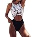 Price comparison product image DAYLIN Women Fashion Bikini Set Swimwear Push-Up Padded Print Bra Swimsuit Beachwear (S, White)