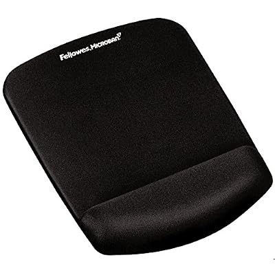 Fellowes 9252003 Foam Plush - Tapis de Souris - Repose-Poignets, Couleur Noir