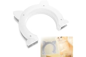 PSSOPP Drzwiczki dla Kota Wbudowane Wnętrze Plastikowe Drzwiczki w Kształcie Głowy Kota Drzwiczki dla Zwierząt Domowych Ukryta Kuweta Drzwiczki dla Zwierząt Domowych(biały)